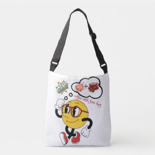 ☕ Kaffee mit kostenlosem 🤗 Niedlich Emoji Tote Tragetaschen Mit Langen Trägern