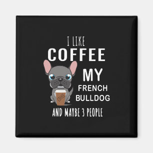 Kaffee mit meinem Freund Bulldoggen trinken Magnet