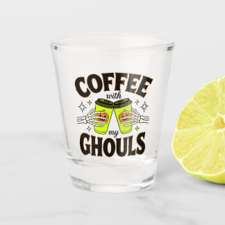 Kaffee mit meinen Ghouls Lustiger Halloween-Kaffee Schnapsglas