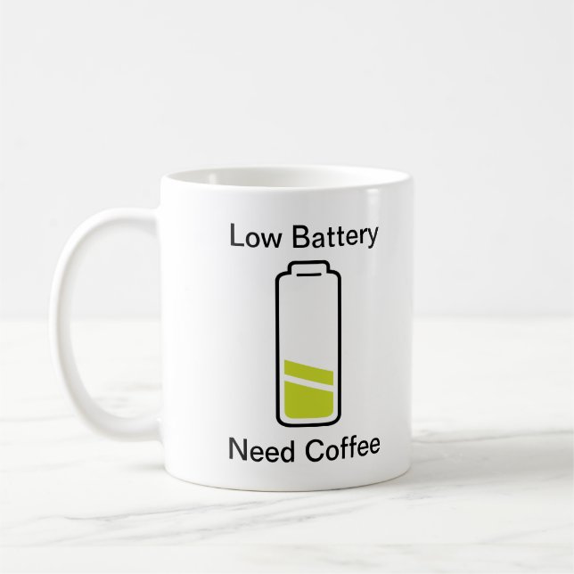 Kaffee mit niedrigem Batteriebedarf Tasse (Links)