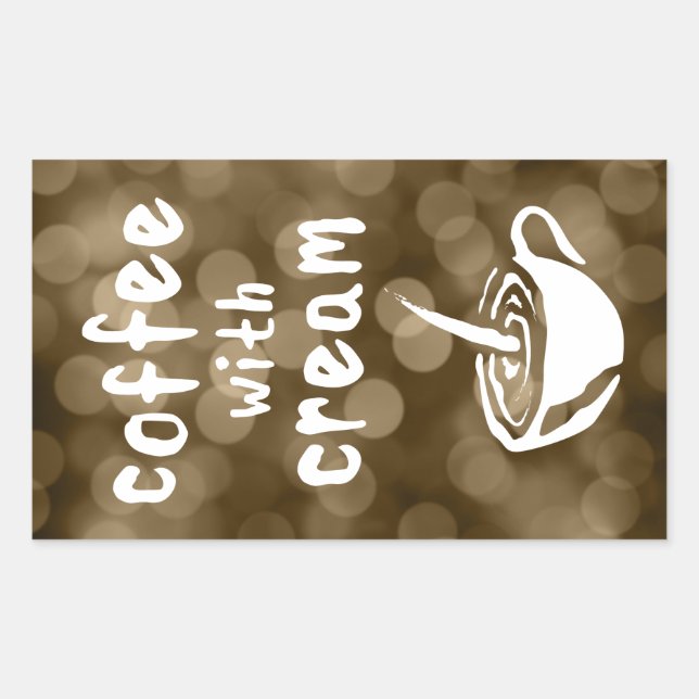 Kaffee mit Sahne Rechteckiger Aufkleber (Vorderseite)