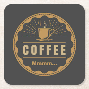KAFFEE, Mmmm... Rechteckiger Pappuntersetzer