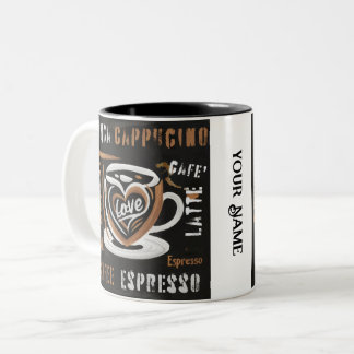 Kaffee Mocca Cappuccino Espresso Cafe'Latte Zweifarbige Tasse