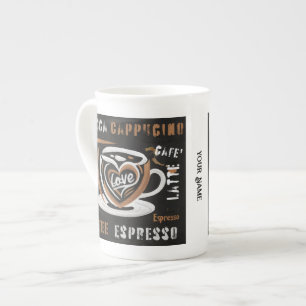 Kaffee Mocca Cappucino Esspreso Cafe'Latte Prozellantasse