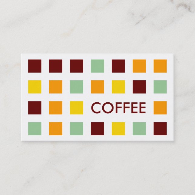 KAFFEE (Mod-Quadrate) Visitenkarte (Vorderseite)