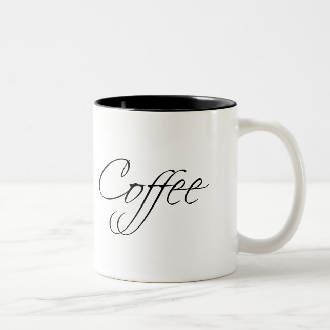 Kaffee Moderne Typografie Zweifarbige Tasse (Rechts)