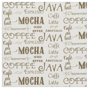 Kaffee-Mokka-Espresso-Café Latte Getränk-Namen Stoff
