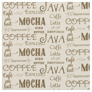 Kaffee-Mokka-Espresso-Café Latte Getränk-Namen Stoff