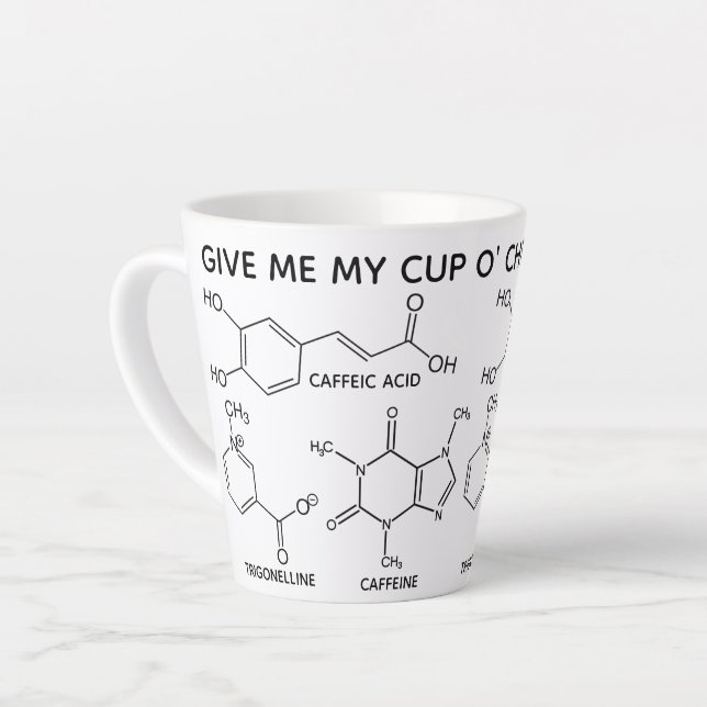 Kaffee Molecules Cup O' Chemicals Custom Latte Milchtasse (Linke Ecke)