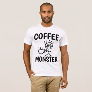 KAFFEE MONSTER lustige T - Shirt