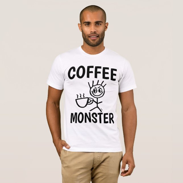 KAFFEE MONSTER lustige T - Shirt (Vorne ganz)