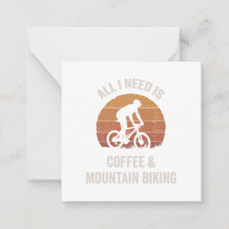 Kaffee & Mountainbike-Vintage-Downhill-Fahrrad Mitteilungskarte