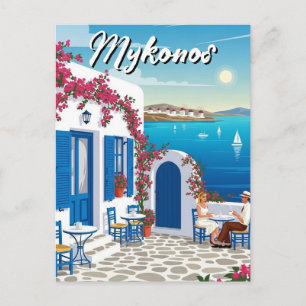 Kaffee Mykonos Griechenland Kykladen Reise Postkarte