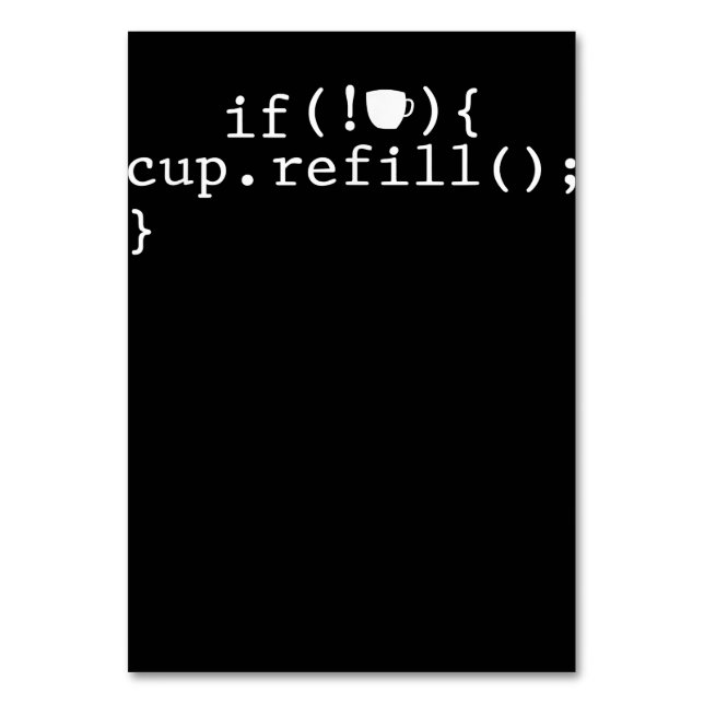 Kaffee-Nachfüll-Smart-Codierungs-Softwareingenieur Tischnummer (Vorderseite)