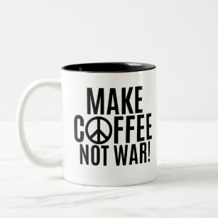 Kaffee nicht Krieg machen Zweifarbige Tasse
