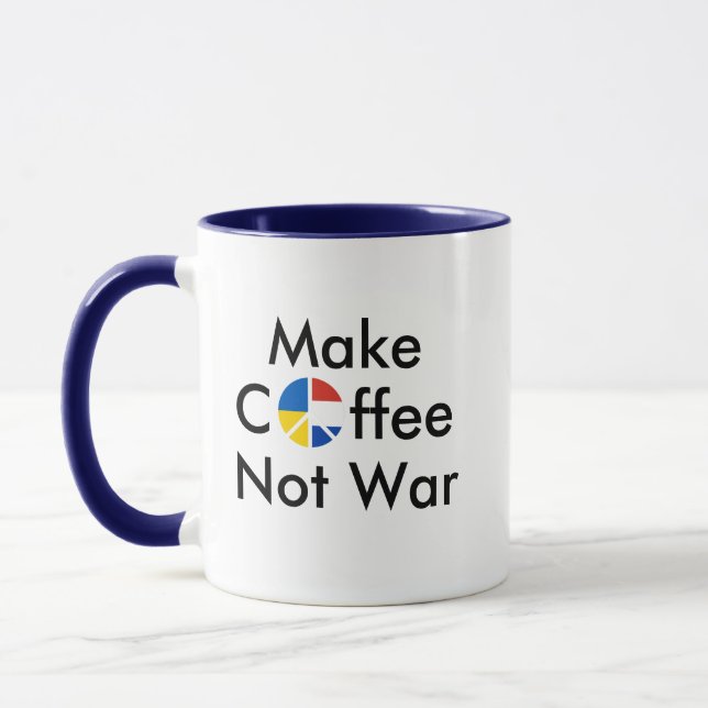 Kaffee nicht Krieg Russland Ukraine Anti-Krieg Tasse (Links)