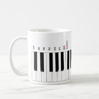 Kaffee nicht Tee Piano Keyboard Do Re Mi Music Tas Kaffeetasse
