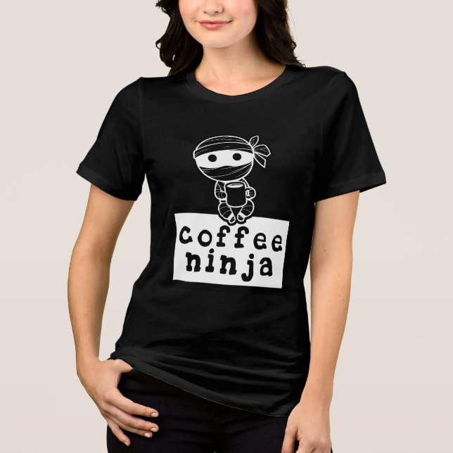 Kaffee Ninja Tri-Blend Shirt (Vorderseite)