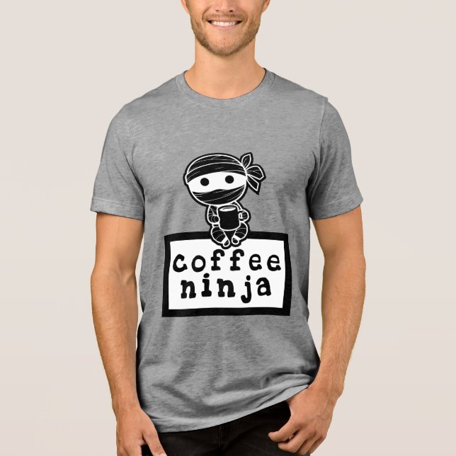 Kaffee Ninja Tri-Blend Shirt (Vorderseite)
