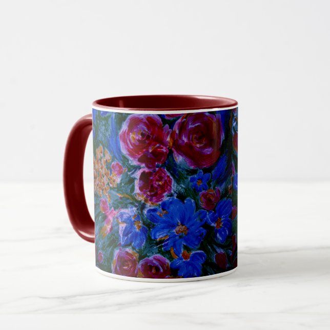 Kaffee oder Tee, blau und maros Tasse (Vorderseite Links)