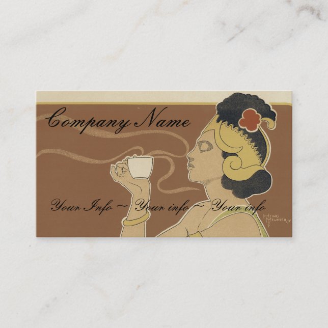 Kaffee- oder Tee-Geschäftskarten - Jugendstil Visitenkarte (Vorderseite)