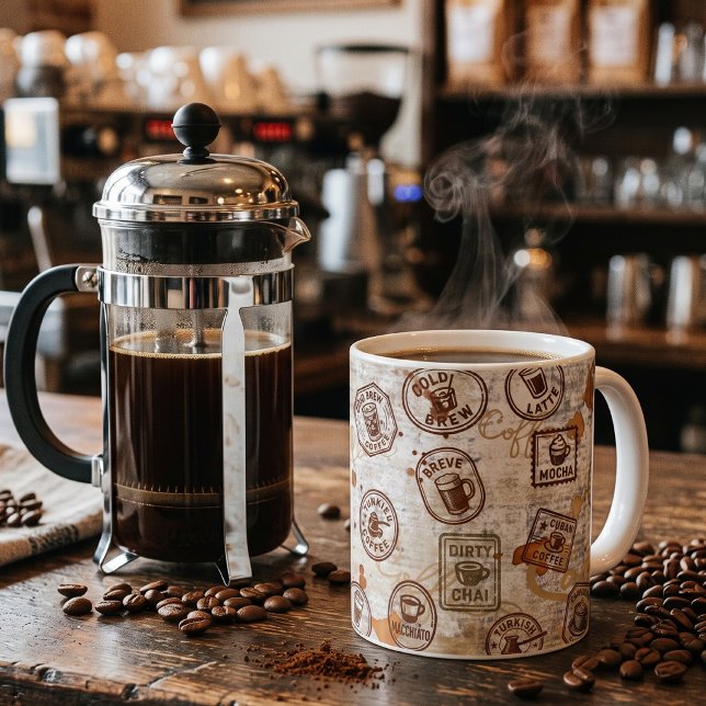 Kaffee-Pass Vintage-Stempel Kaffeetasse (Von Creator hochgeladen)