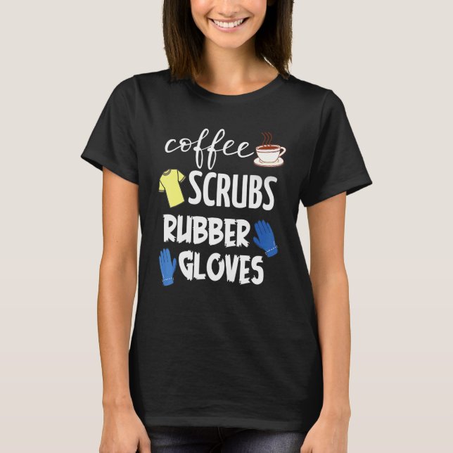 Kaffee-Peelings-Gummihandschuhe T-Shirt (Vorderseite)
