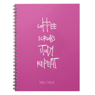 Kaffee Pflegestudent Studie Minimalistisch Rosa Notizblock