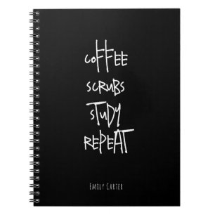 Kaffee-Pflegestudentin-Studium-Minimalistische Typ Notizblock