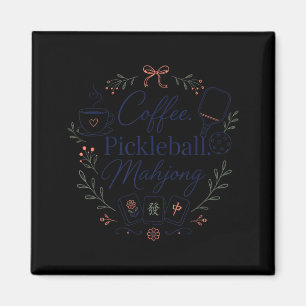 Kaffee Pickleball Mahjong Spiel Mahj Magnet