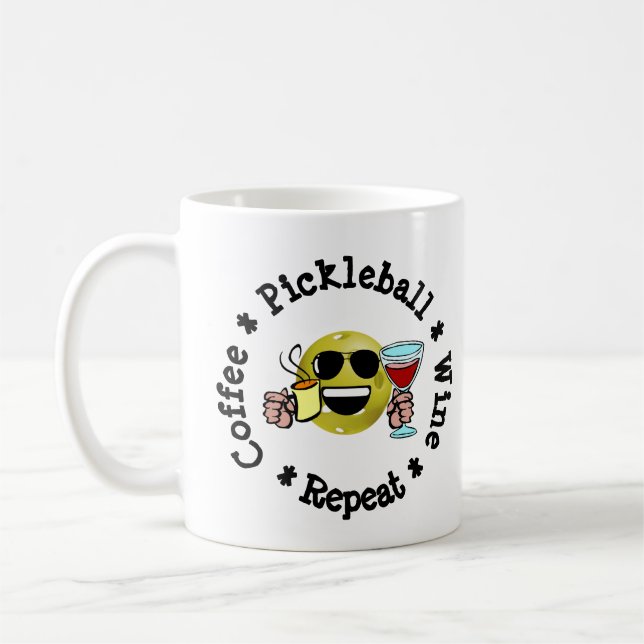 Kaffee, Pickleball, Wein, Pickleball Player wieder Kaffeetasse (Links)