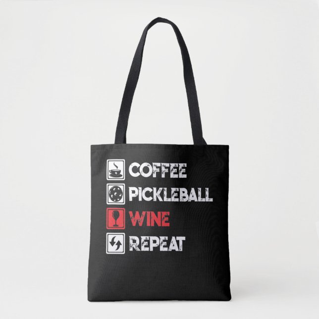 Kaffee Pickleball Wein Wiederholung Funny (Vorderseite)