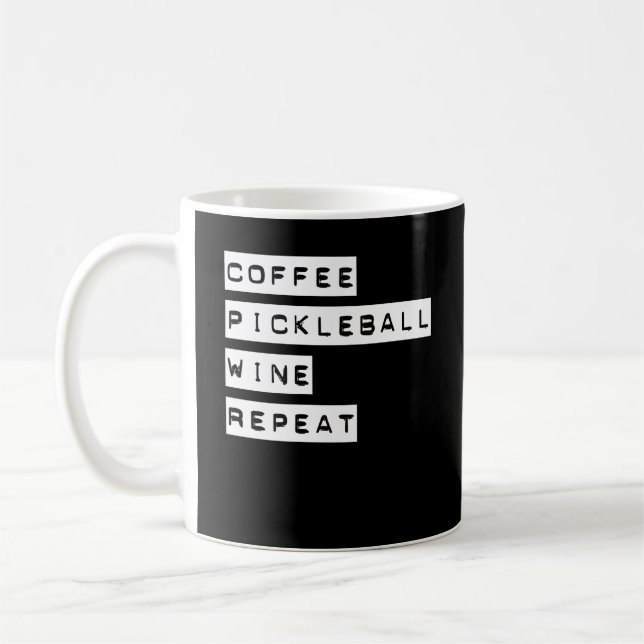 Kaffee Pickleball Wein Wiederholung Kaffeetasse (Links)