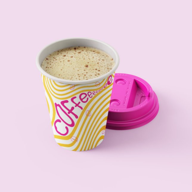 Kaffee Pink Vibrannte Papiertüten Pappbecher (Introducing our pink vibrant coffee paper cups – the perfect blend of style and functionality!)
