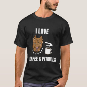 Kaffee Pitbull Liebhaber Shirt Geschenk Tee Ich li