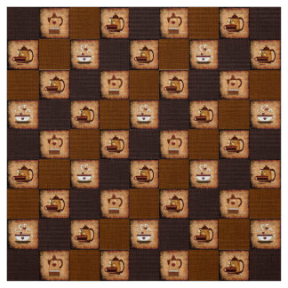 Kaffee Pot & Cups Rustikales Gewebe Stoff