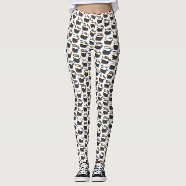 Kaffee Pot Glitch Leggings (Vorderseite)