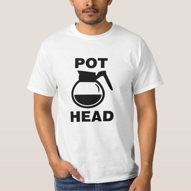 Kaffee Pot Head - einfach zeichnend T-Shirt (Vorderseite)