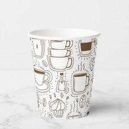 Kaffee Pot Party Cups | weiß Pappbecher