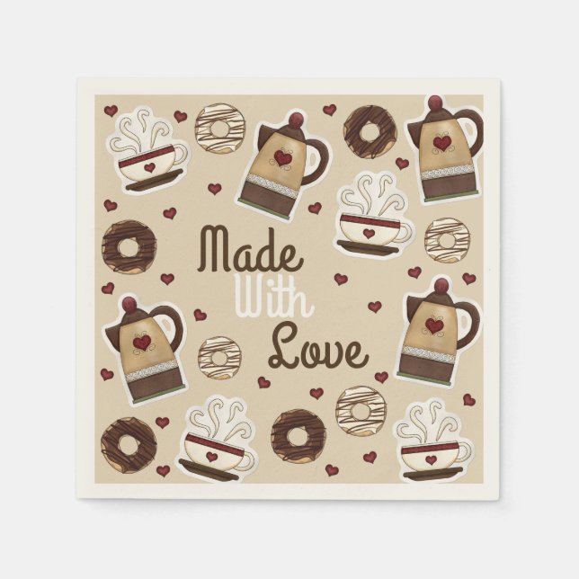 Kaffee Pot und Cup Serviette (Vorderseite)