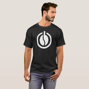 Kaffee-Power-Minimalsymbol Weiß Design T-Shirt