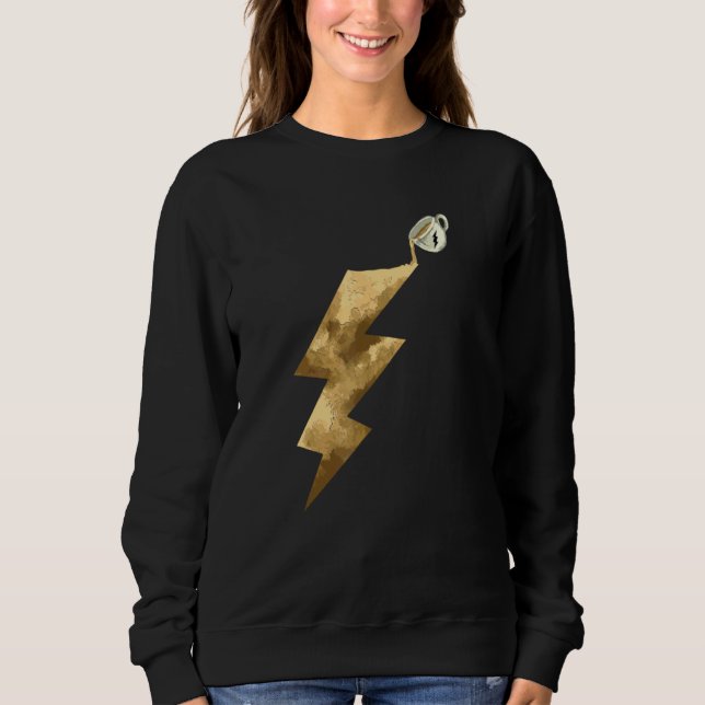 Kaffee Power Thunderbolt Sweatshirt (Vorderseite)