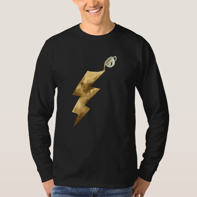 Kaffee Power Thunderbolt T-Shirt (Vorderseite)