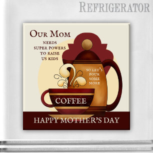 Kaffee-Power-Vintage-Muttertagsmagnet Magnet