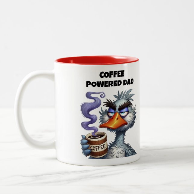 Kaffee-Powered-Vater Zweifarbige Tasse (Links)