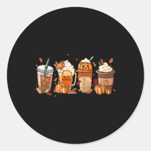 Kaffee Pumpkin Gewürz Latte Drinks Herbst Thanksgi Runder Aufkleber