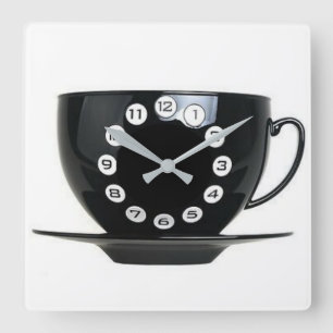 Kaffee Quadratische Wanduhr