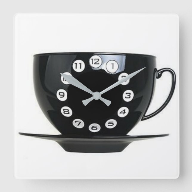 Kaffee Quadratische Wanduhr (Vorderseite)