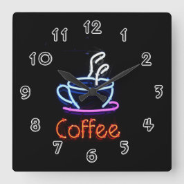 Kaffee Quadratische Wanduhr