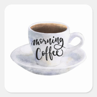 Kaffee Quadratischer Aufkleber
